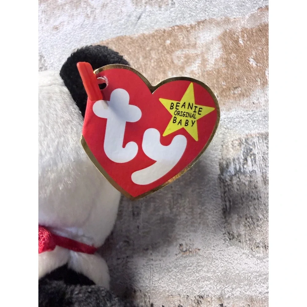 Ty Beanie Babies Fortune the‎ Panda 1997 Vintage Plush Red Ribbon Black White